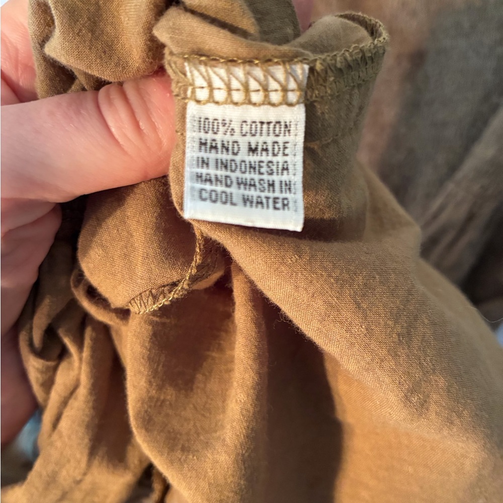 Opia Olive Green Puff Sleeve Midi Dress - Picture 4 of 5